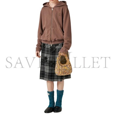 MIU MIU EMBROIDERED ZIP HOODIE MJL063